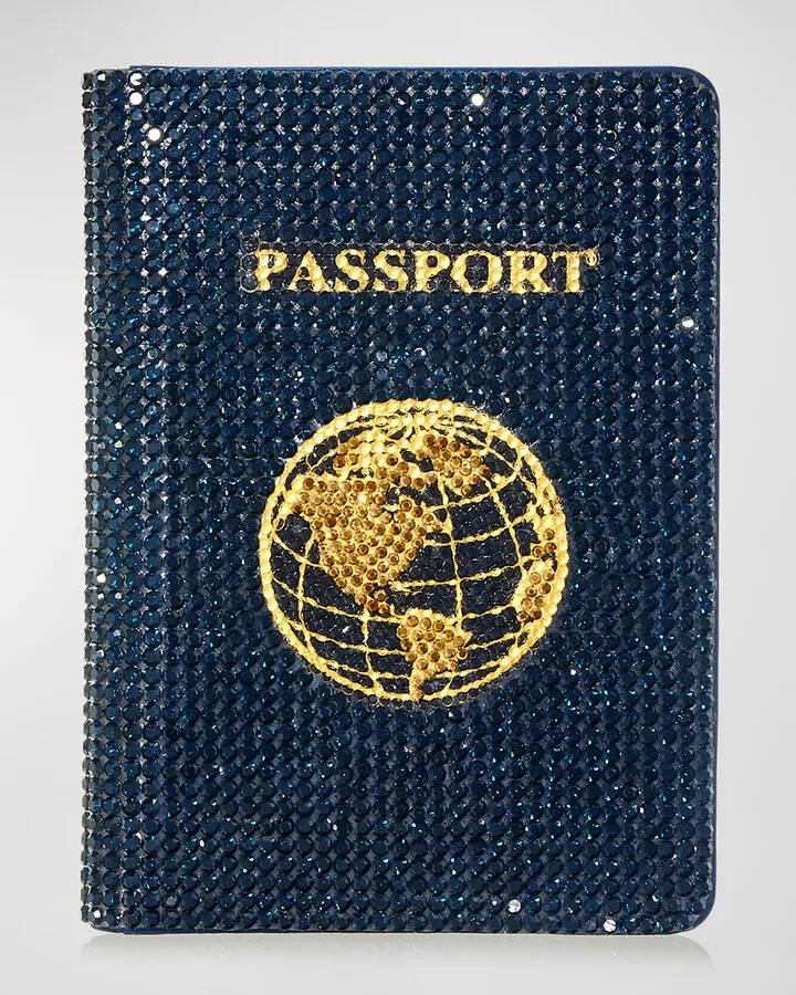 Allover Crystal Passport Holder