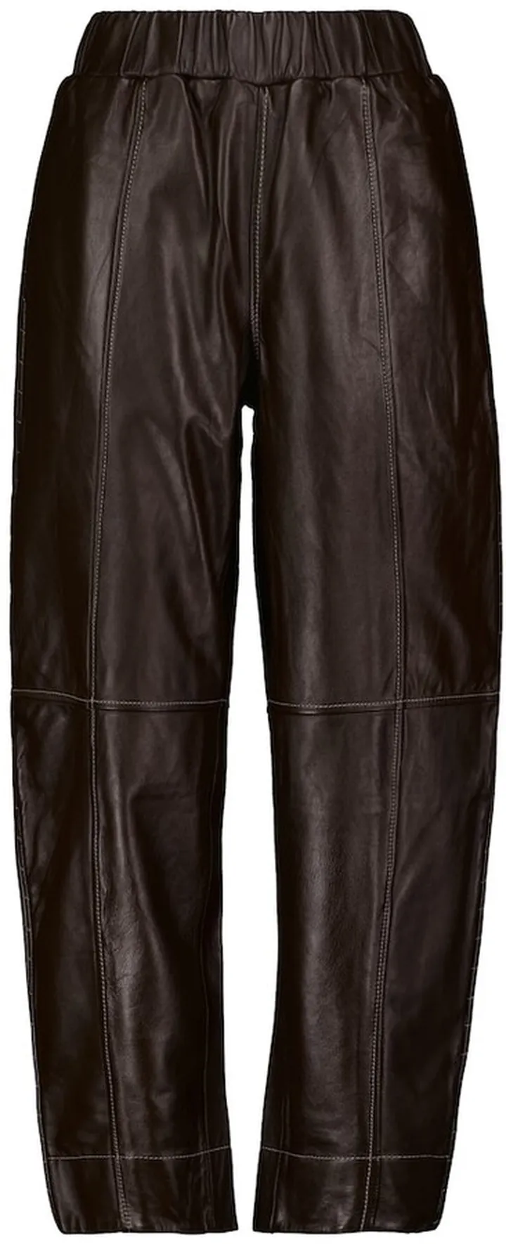 Mid-rise wide-leg leather pants