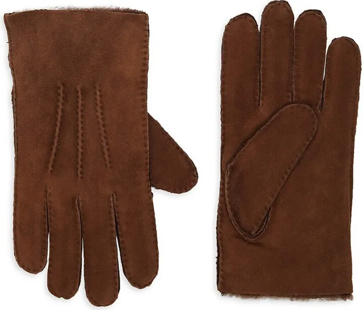 Shearling-Lined Suede Gloves