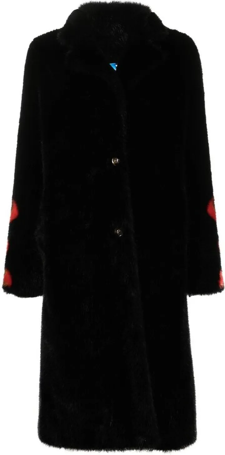 Monster-Print Faux-Fur Coat