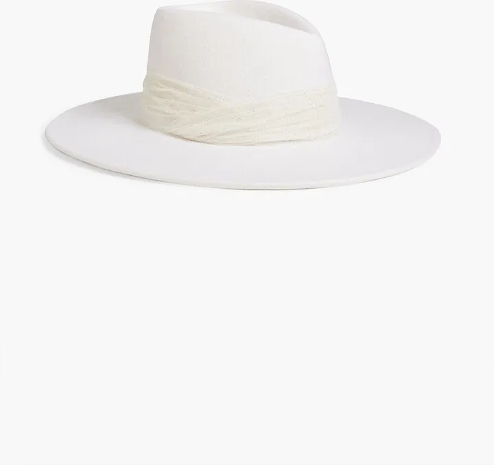 Harlowe tulle-trimmed wool-felt fedora