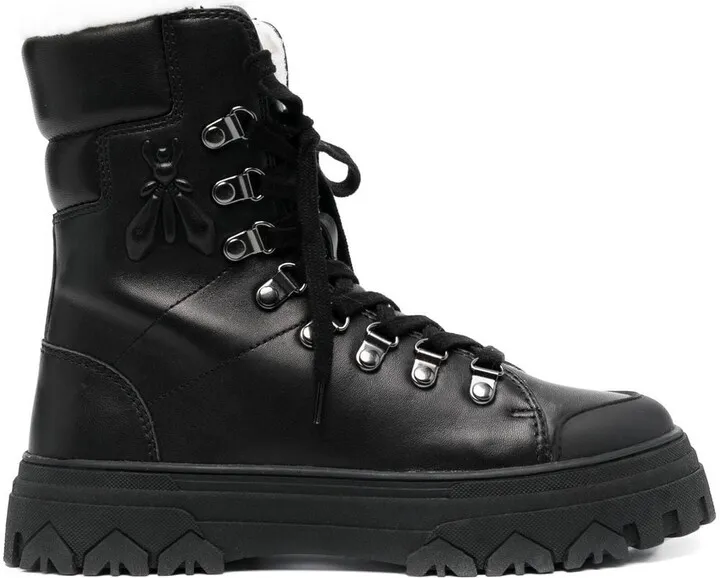 Leather Lace-Up Boots