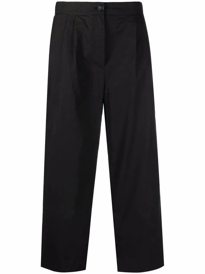 Straight-Leg Cropped Trousers