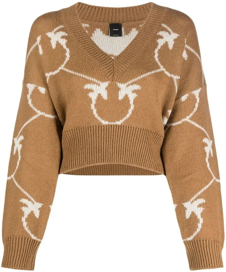 V-neck cropped jumper