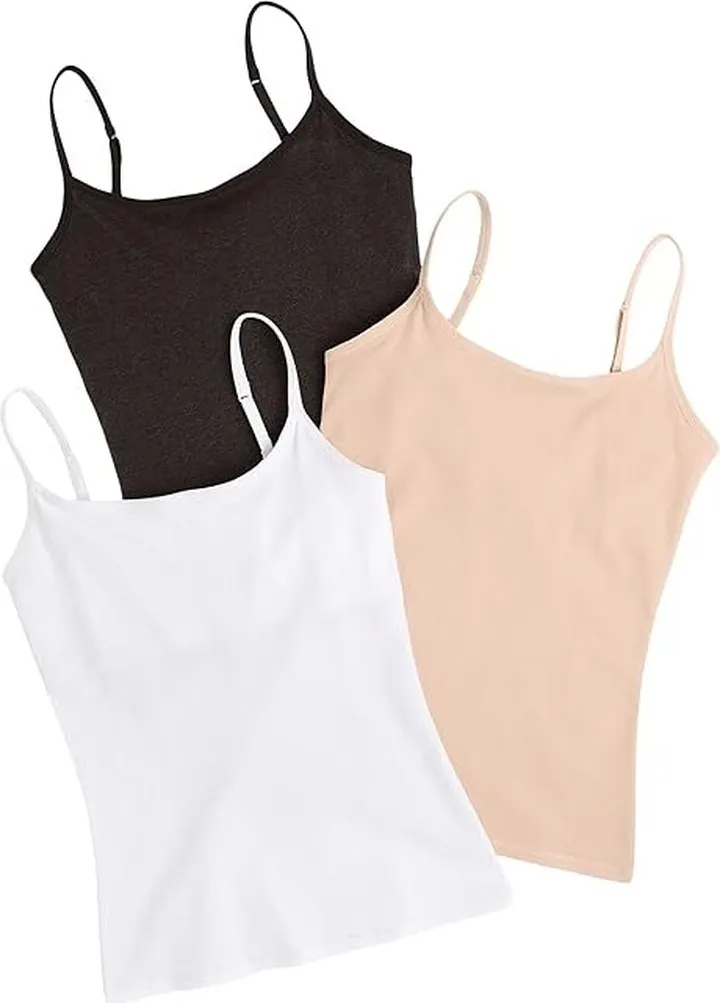 PACT Organic Cotton Shelf Bra Camisole 3-Pack (Favorites) Women's Sleeveless