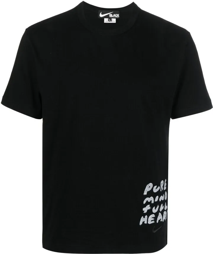 lettering-print cotton T-shirt