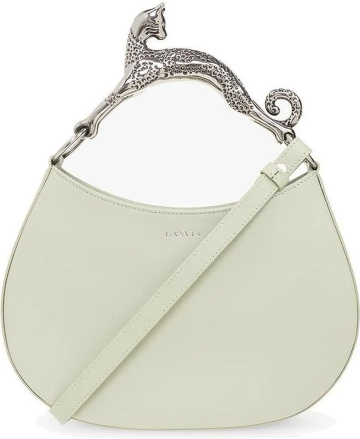 Lanvin Sculpted Handle Logo Detailed Tote Bag