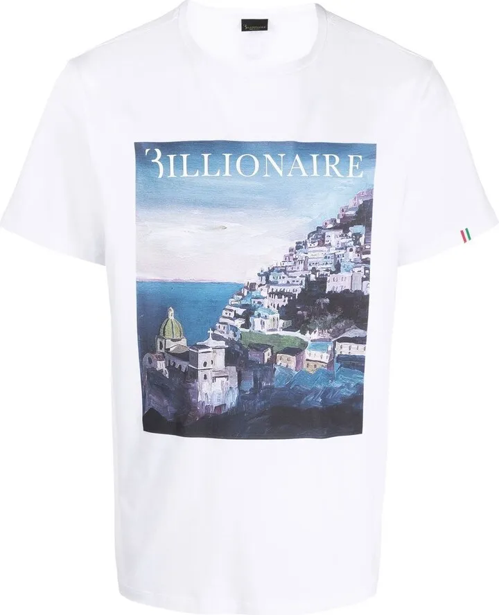 graphic-print round-neck T-shirt