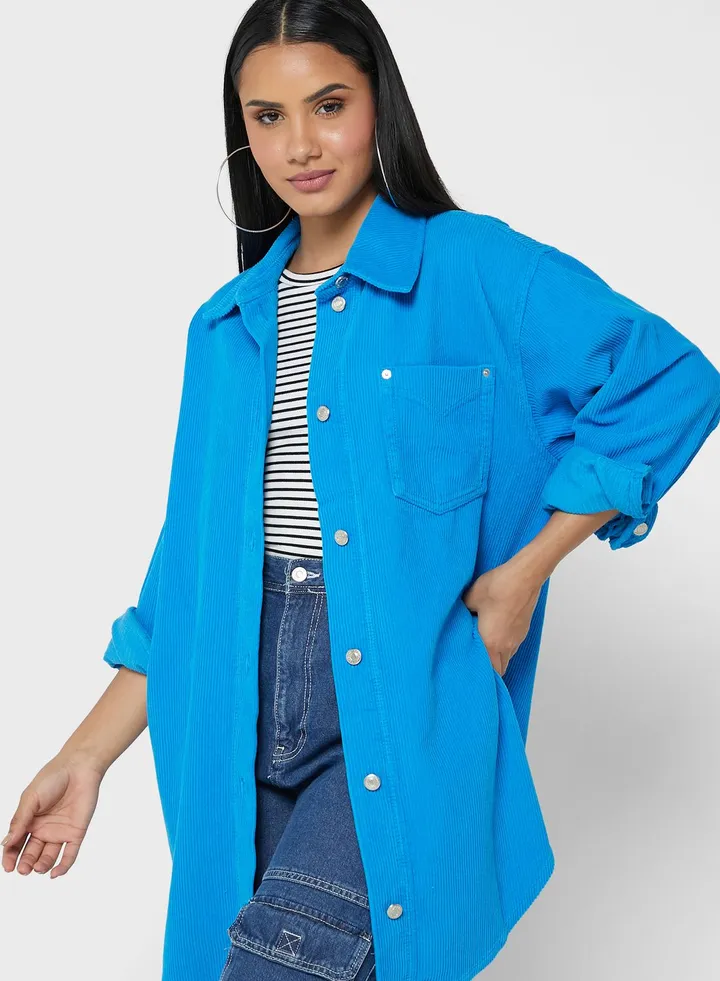 Pocket Detail Longline Shirt
