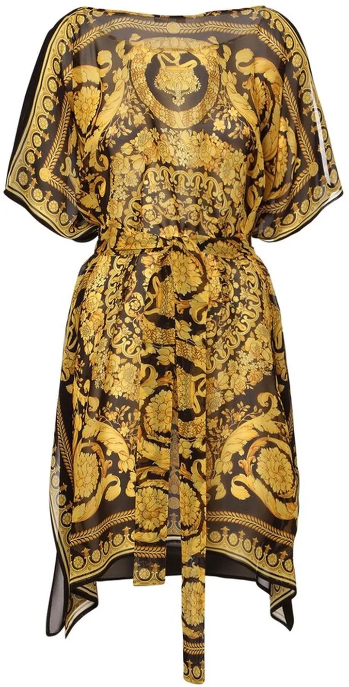 Barocco printed silk voile mini dress