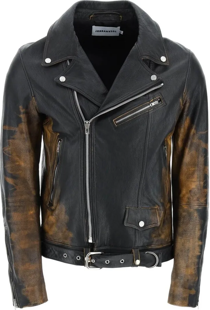 Jordanluca Gradient Leather Biker Jacket