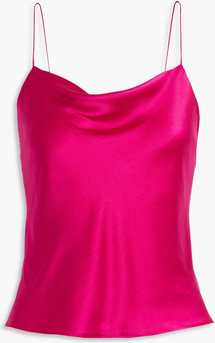 Harmon draped silk-blend satin camisole