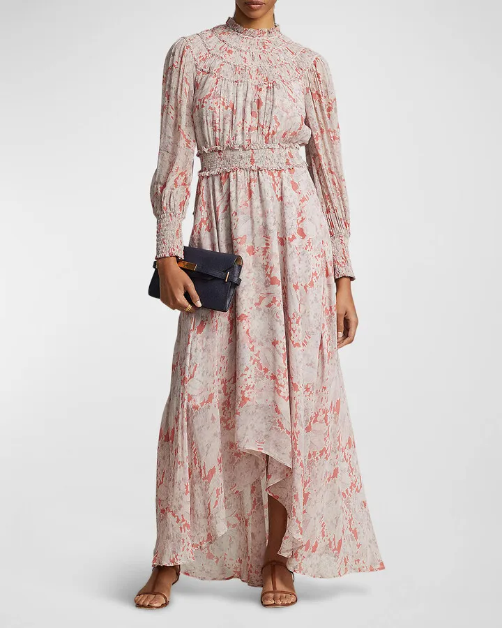 Floral Crinkled Georgette Dress