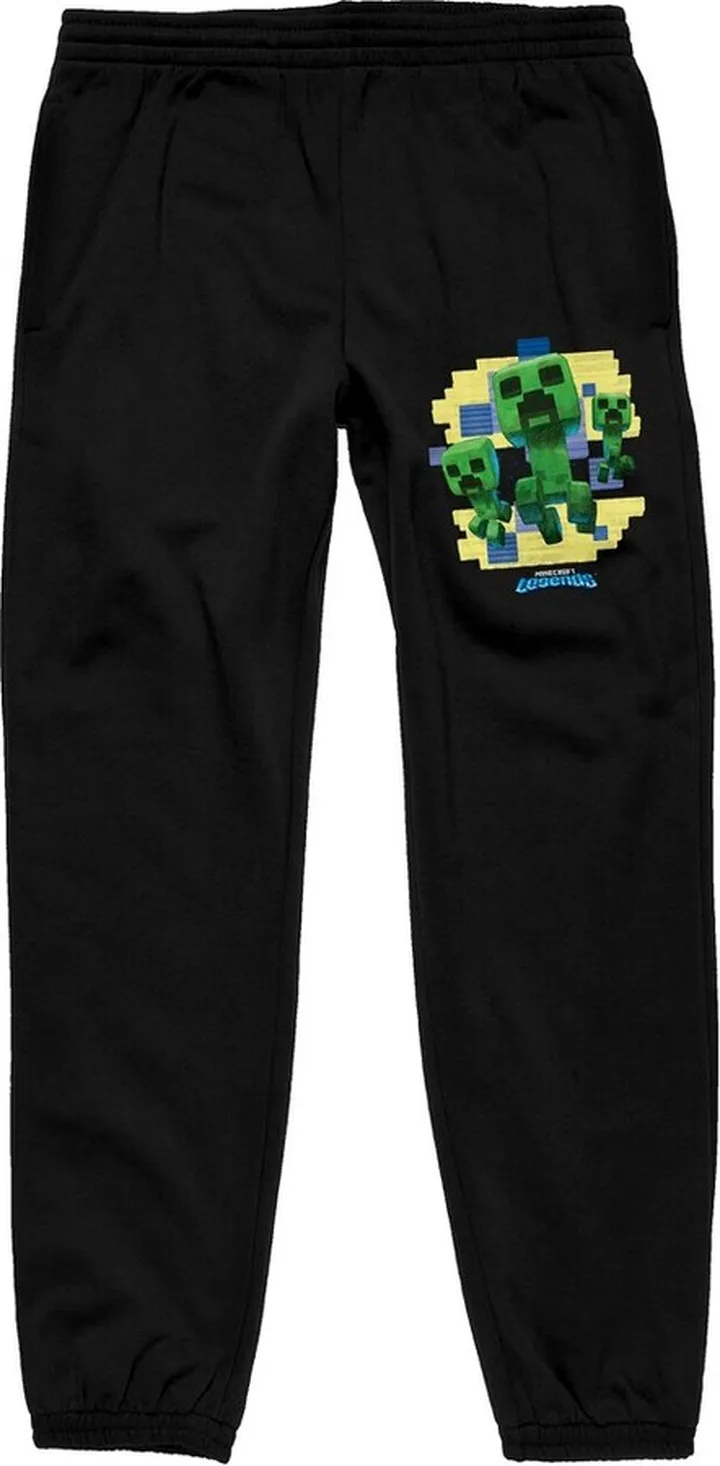Minecraft Legends Creeper Squad Men’s Black Jogger Pants-XL