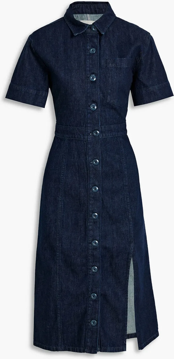 Denim midi shirt dress