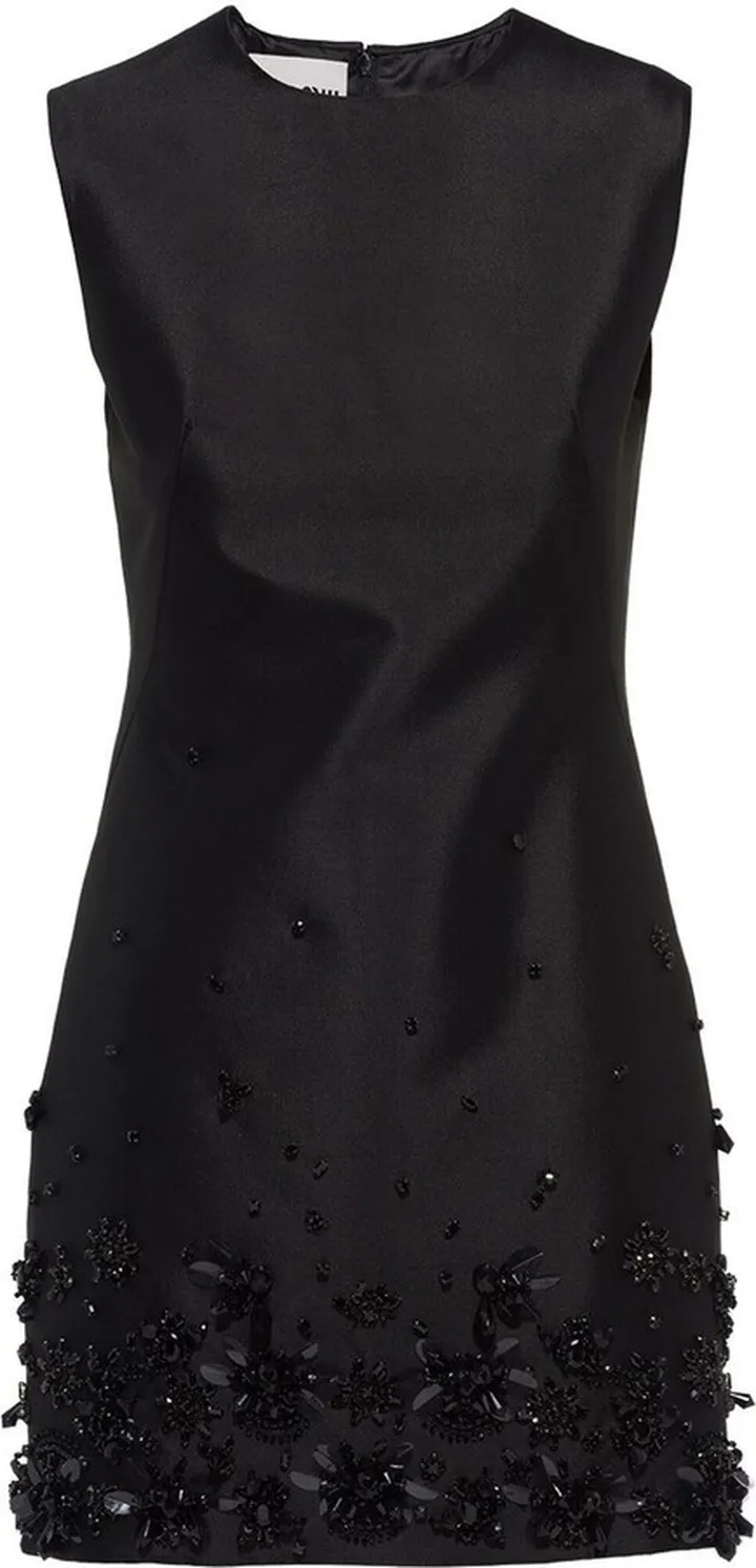Bead-Embellished Sleeveless Mini Dress
