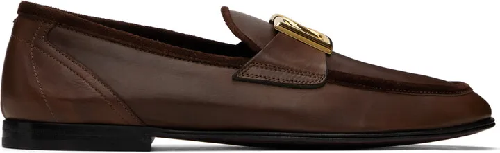Dolce & Gabbana Brown Calfskin Slippers