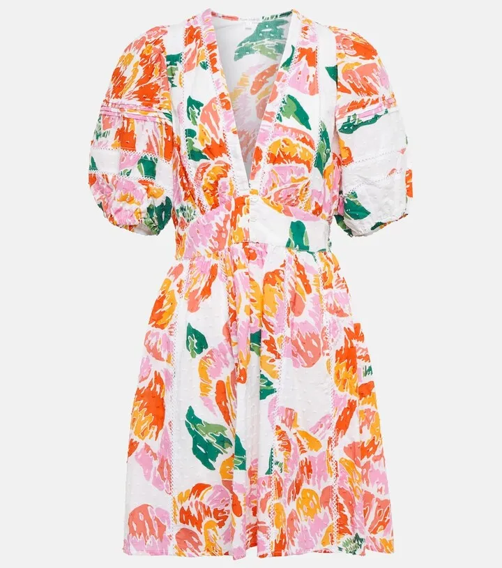 Reina printed cotton minidress