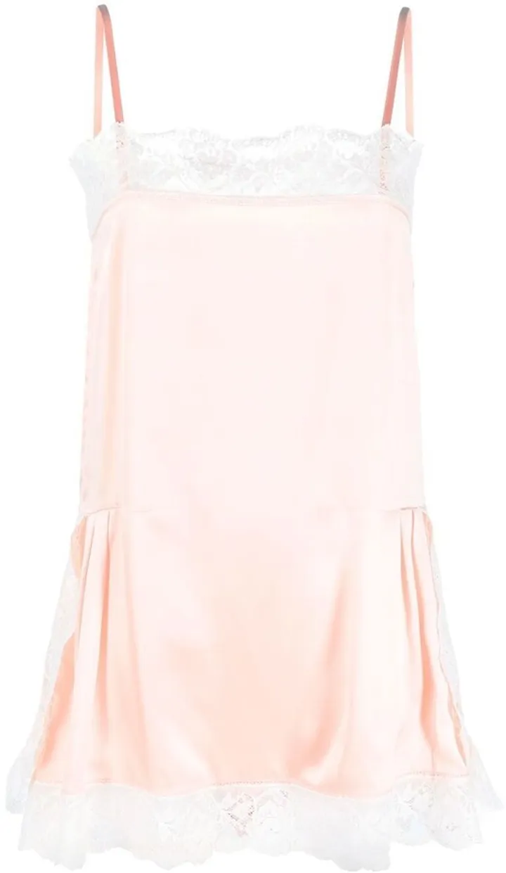 Lace-Trim Silk Slip Dress