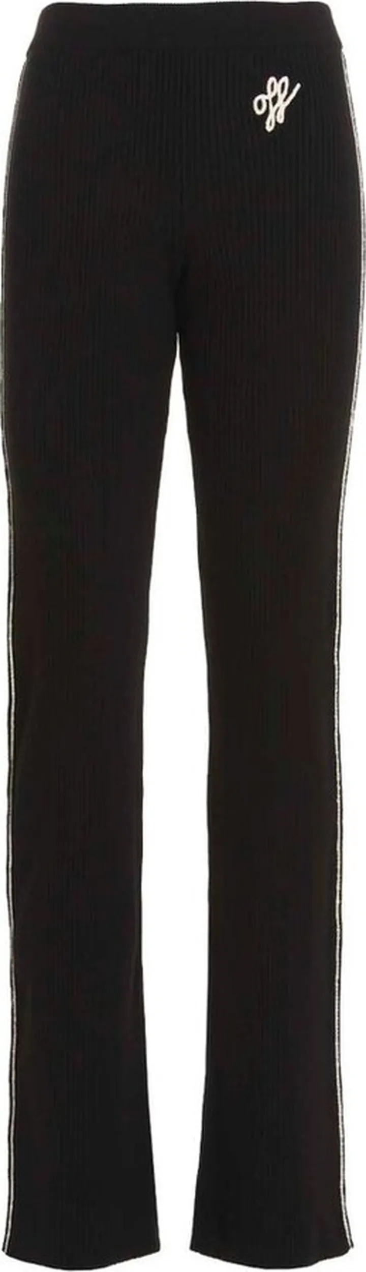 Off-White Logo Detailed Straight Leg Trousers