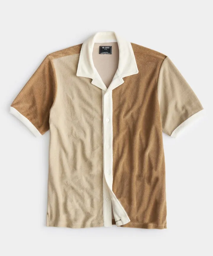 Terry Cabana Beach Polo in Dark Wheat