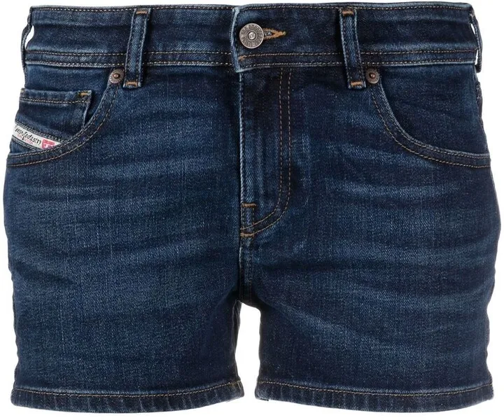 Straight-Leg Denim Shorts