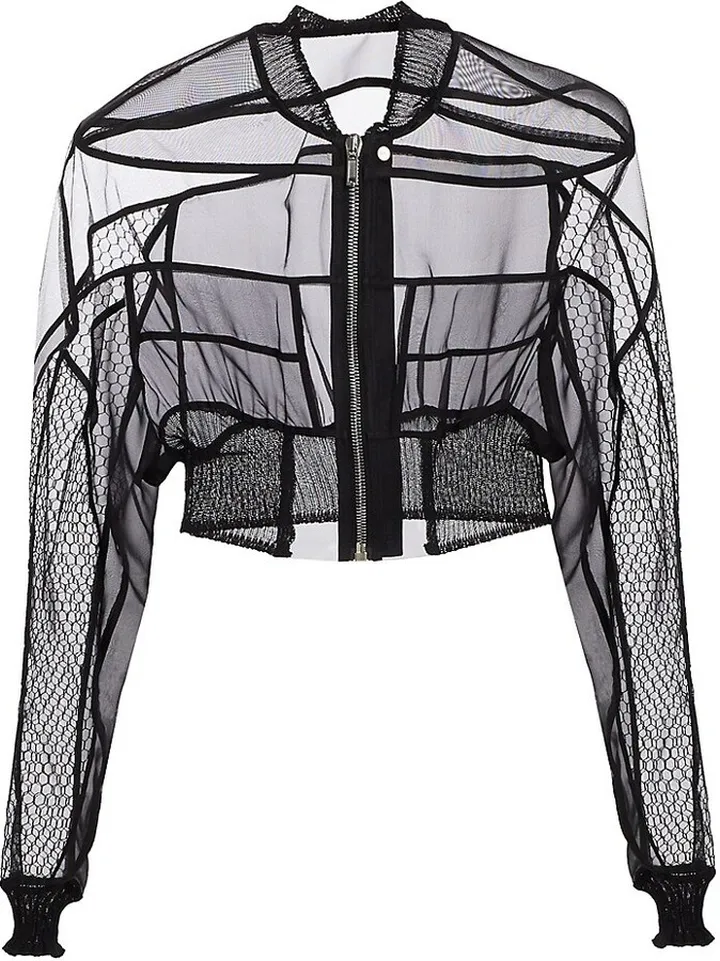 Collage Sheer Bomber Jacket