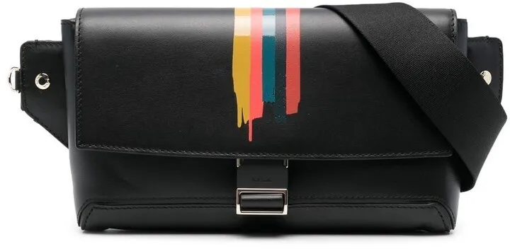 Stripe Flap Belt Bag
