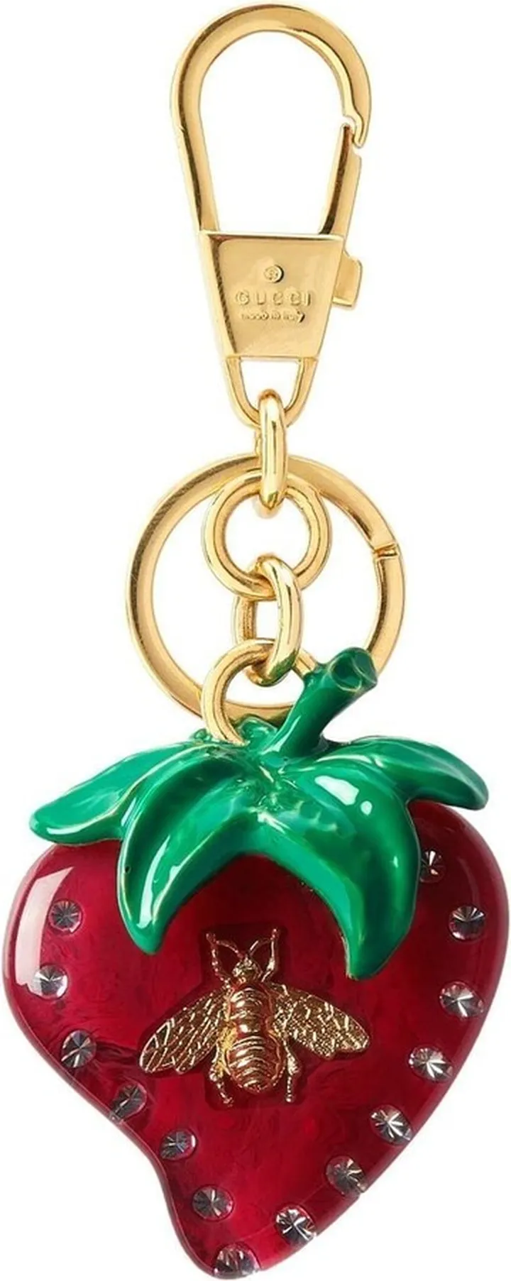 Gucci bee strawberry-shaped keyring