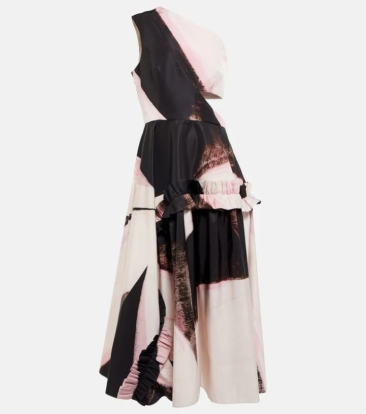 One-shoulder midi dress