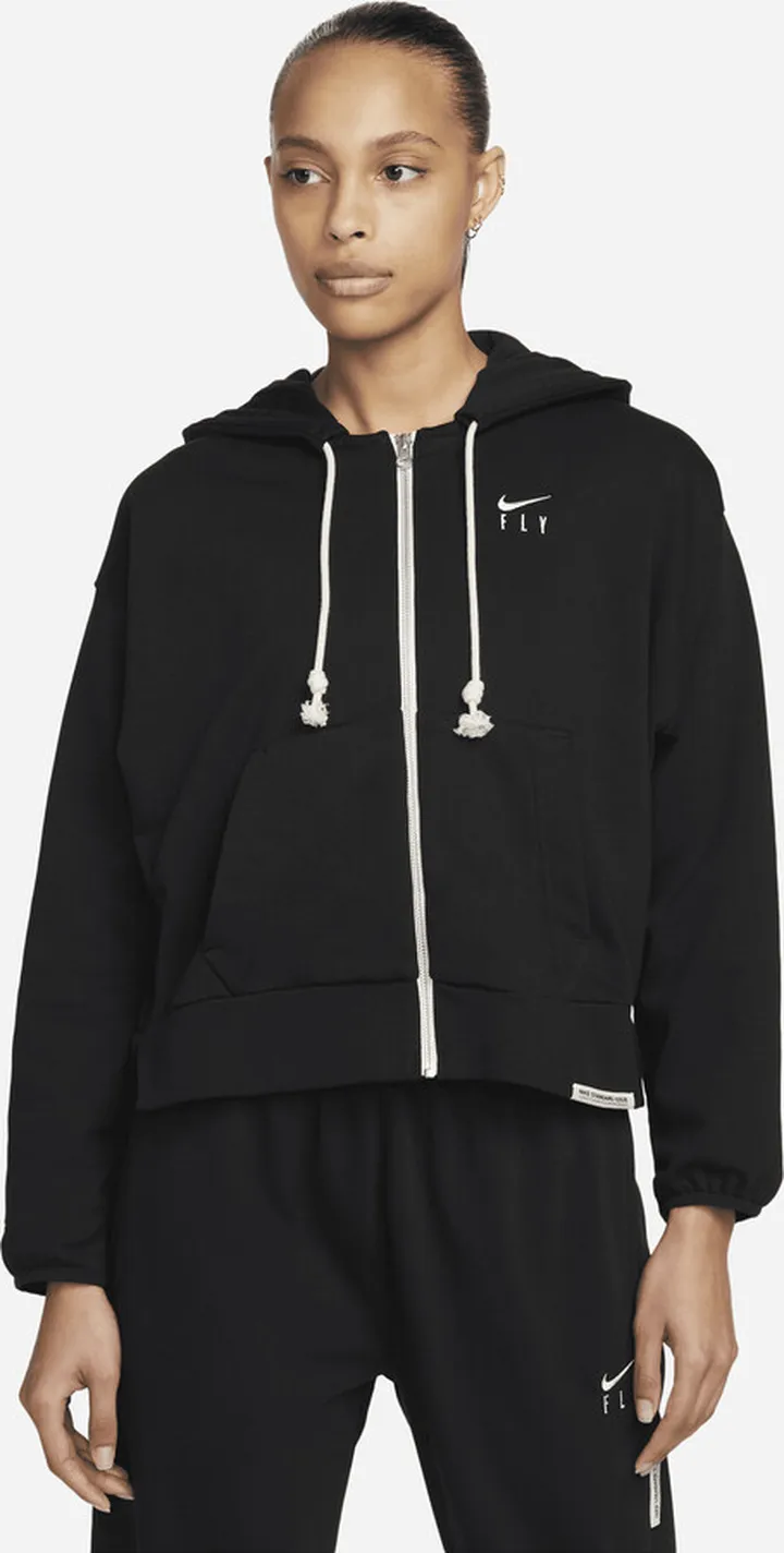 Nike Women's Dri-FIT Fly Standard Issue Full-Zip Basketball Hoodie in Black