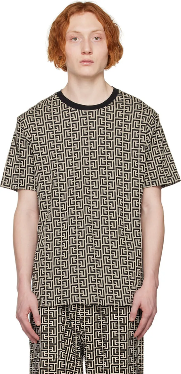 Balmain Black Monogram T-Shirt