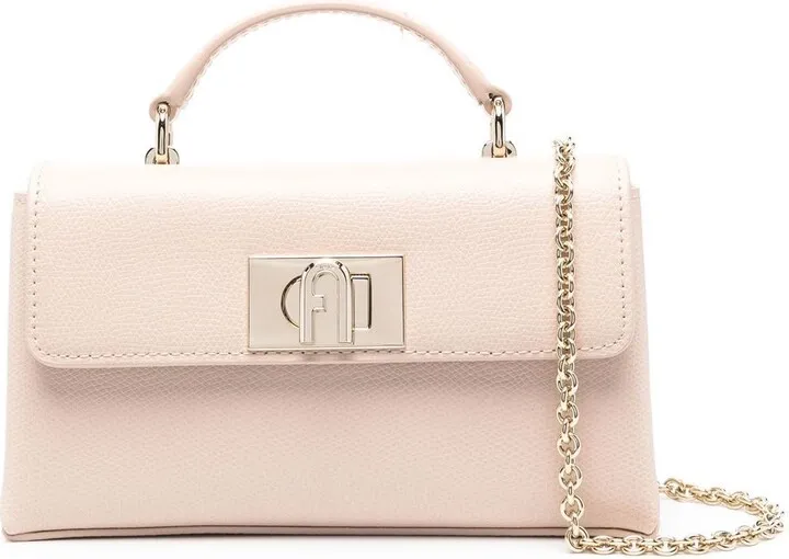 Logo-Buckle Leather Tote Bag