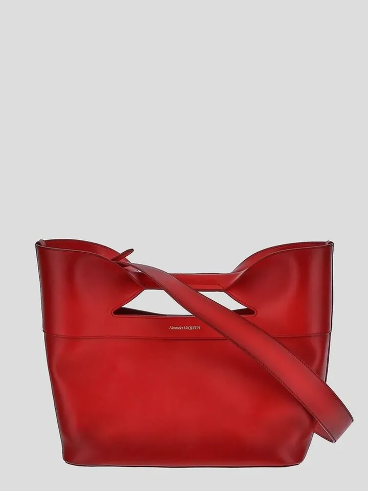 Alexander McQueen The Bow Logo Printed Tote Bag