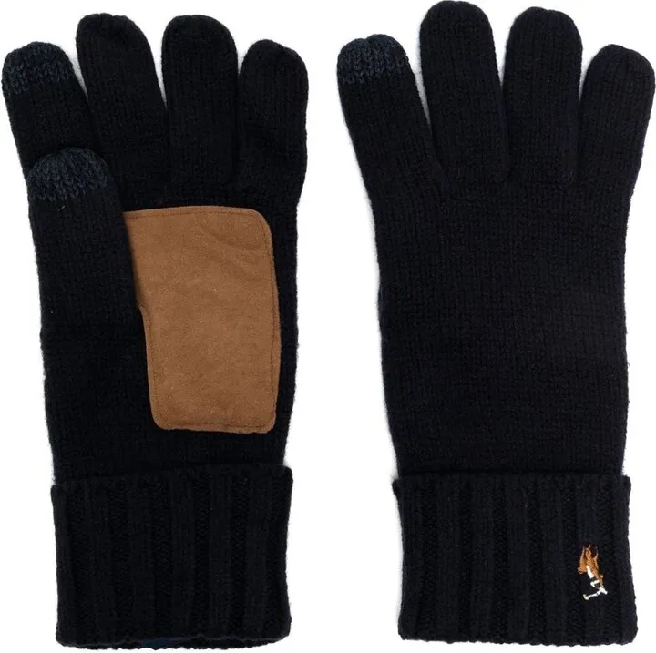 Polo Pony-embroidered wool gloves