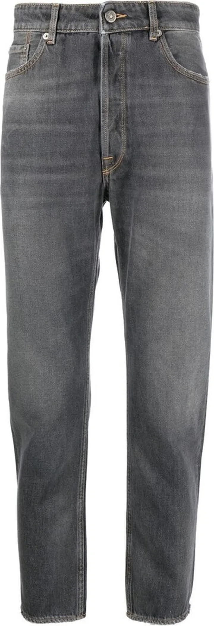 Stonewashed Tapered-Leg Jeans