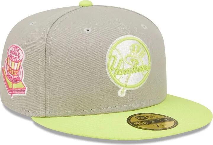 Men's New Era Gray and Green New York Yankees 1956 World Series Cyber 59FIFTY Fitted Hat