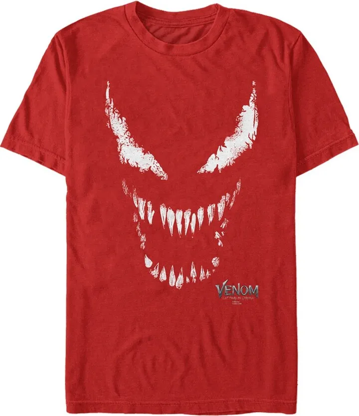 Men's Marvel Venom: Let There be Carnage Big White and Red face T-Shirt - Red - 3X Large