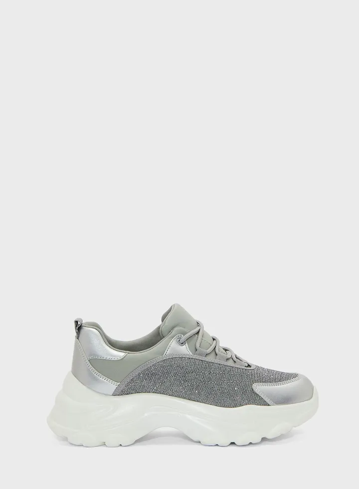 Mixed Material Sneaker