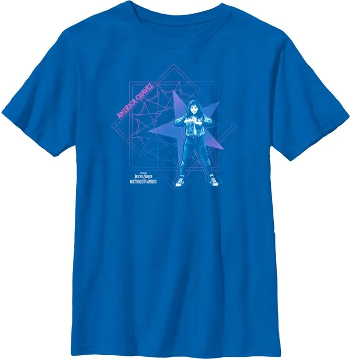 Boy's Marvel Doctor Strange in the Multiverse of Madness America Chavez Power Pose T-Shirt - Royal Blue - X Large