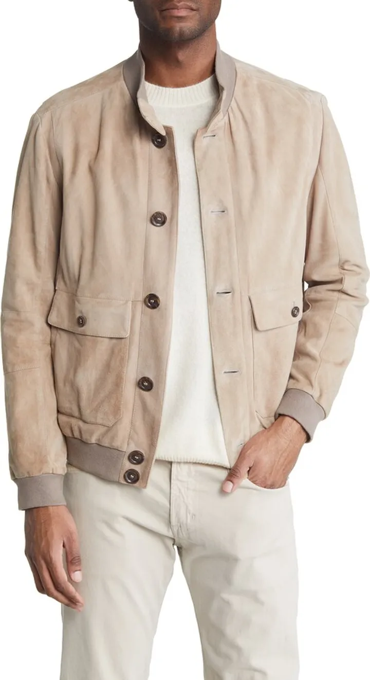 Leon Suede Bomber Jacket