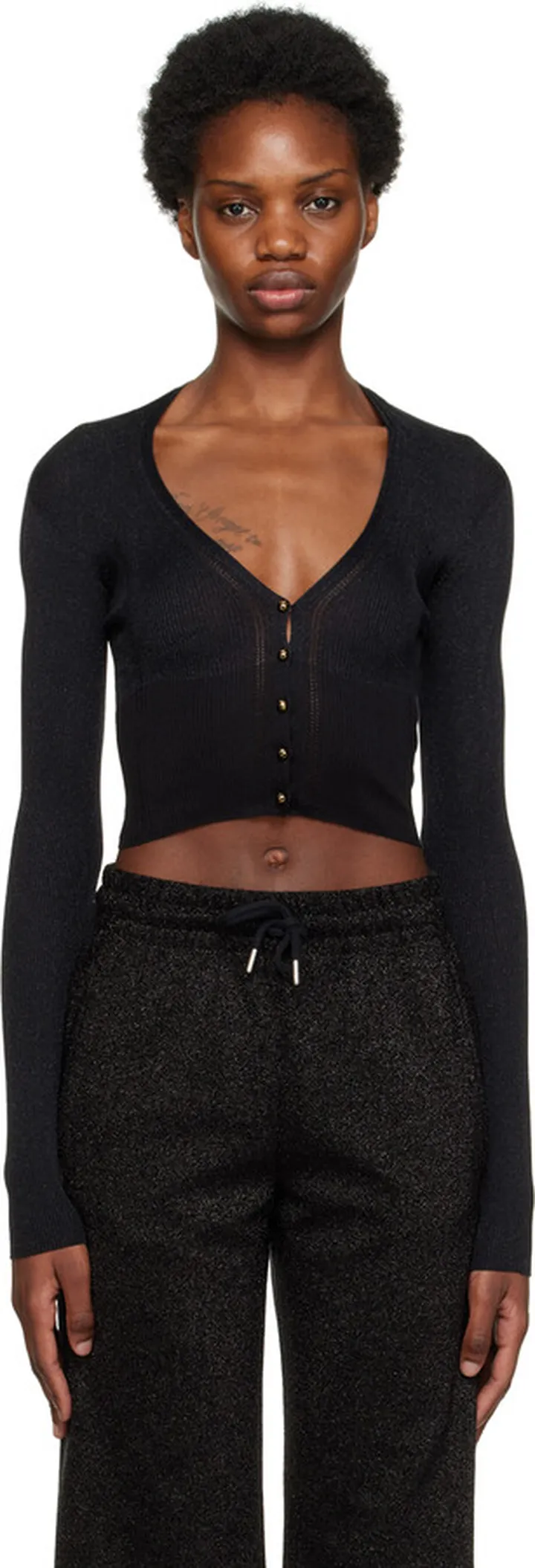 Lanvin Black Cropped Cardigan