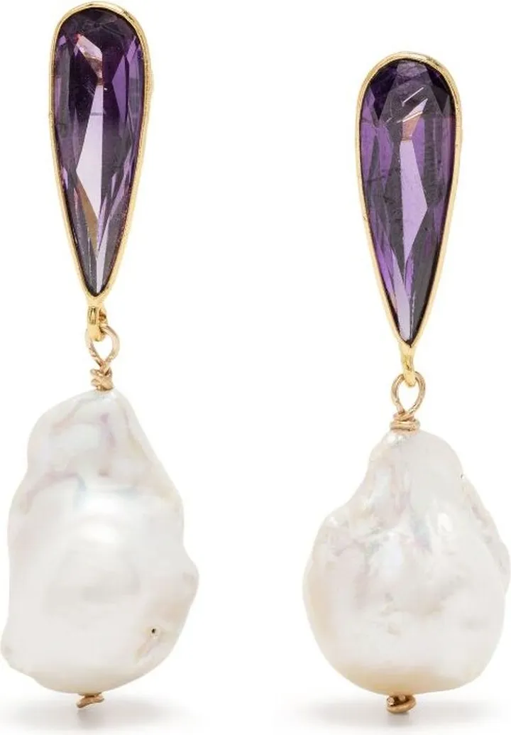 Gold-Plated Tinseltown Pearl Earrings