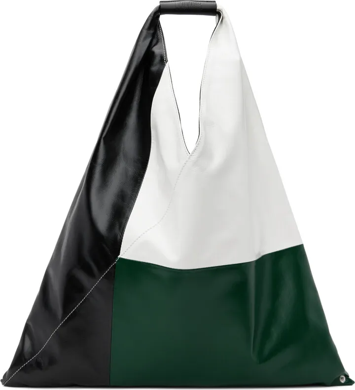 MM6 Maison Margiela Black & Green Triangle Tote