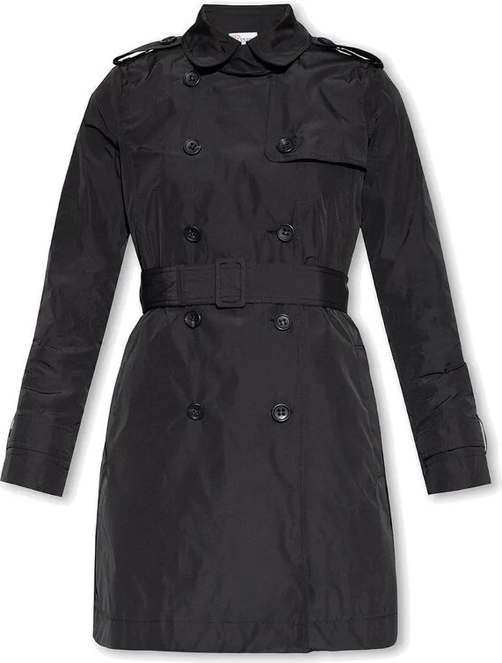 REDValentino Pleated-Detail Belted Trench Coat