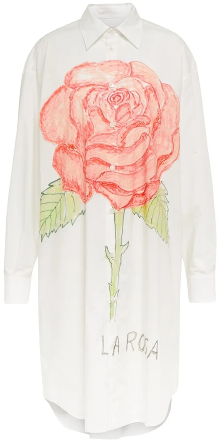 Printed cotton poplin shirt dress