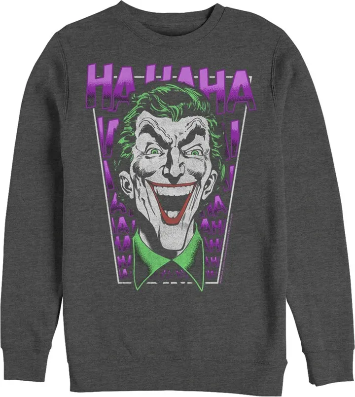 Men's Batman Joker Ha Ha Frame Sweatshirt - Charcoal Heather - 2X Large