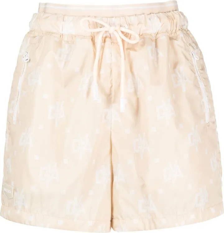Logo-Print Drawstring Mini Shorts