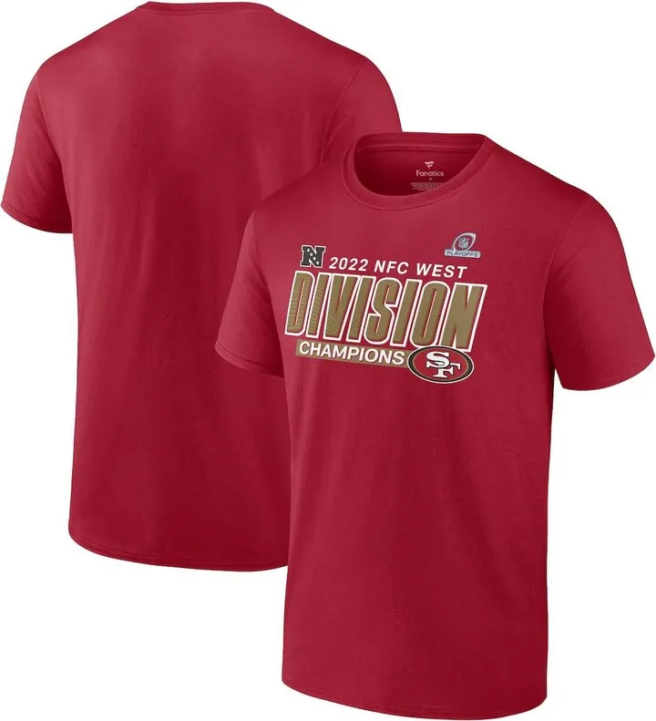 Men's Fanatics Branded Scarlet San Francisco 49ers 2022 Nfc West Division Champions Big and Tall Divide and Conquer T-shirt