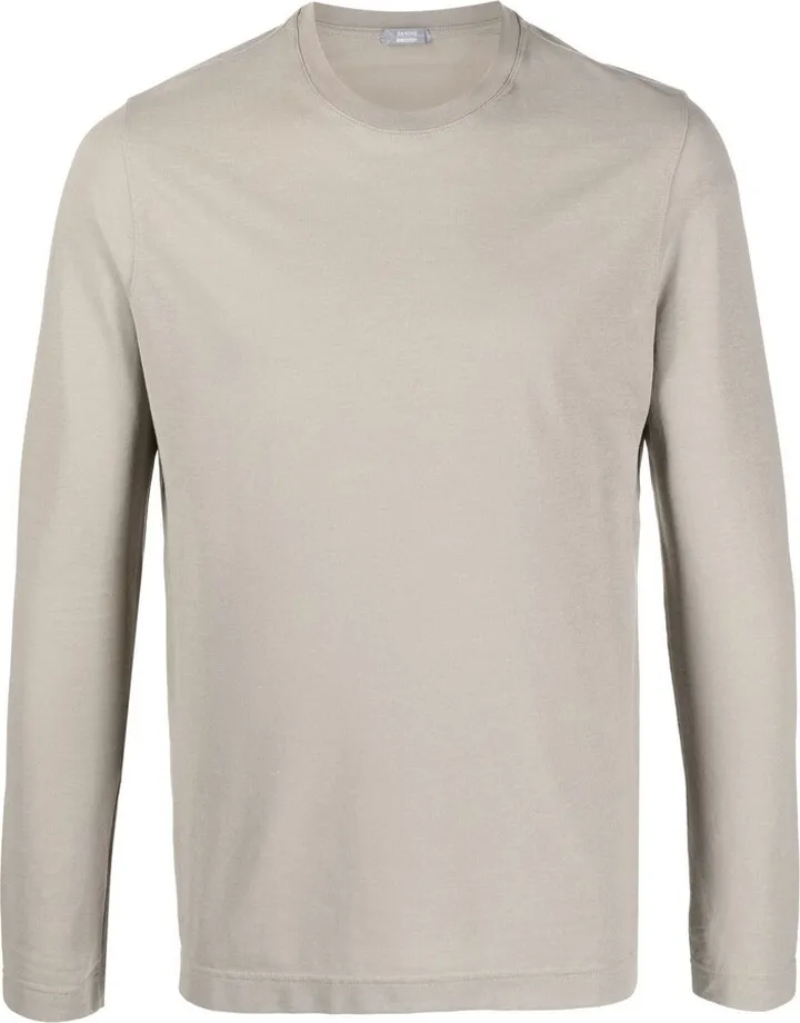 crew-neck long-sleeve T-shirt